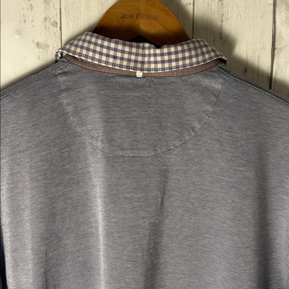 Ted Baker polo Shirt with Gray and Purple Accents men’s size 5 checkered collar - Picture 4 of 12
